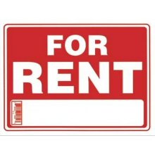 A for rent sign on a white background.