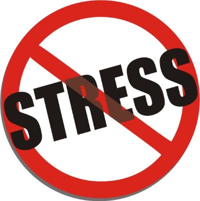 A no stress sign on a white background.