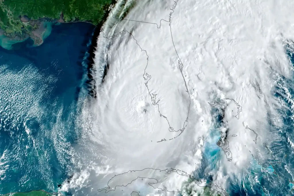 A close-up of the Hurricane Ian Geographical Image